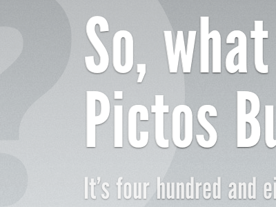 Pictos Bundle Submission contest css3 font face league gothic pictos type