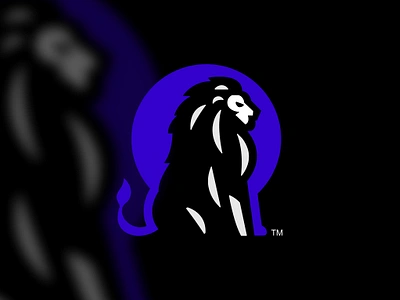 Negative Space Lion Logo branding graphic design leadership lion logo moon negative space night proud strength timeless vision