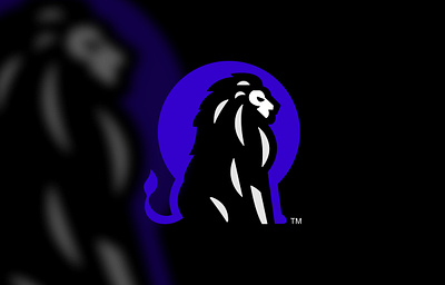 Negative Space Lion Logo branding graphic design leadership lion logo moon negative space night proud strength timeless vision