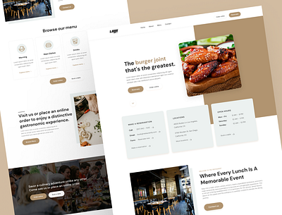 Restaurant Website Design - Landing Page food landing page menu restaurant restaurant website restaurant website design uiux user interface web design website