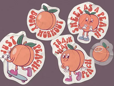 Groovy character design branding cartoon character design comic funky graphic design groovy instant download just peachy logo logo design old school peach character retro cartoon retro characters retro poster retro stickers vector vintage