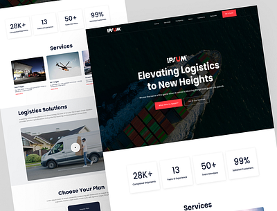 Transport Logistic Website Design - Landing Page automotive landing page marketing transport transportation uiux user interface vehicle web design website