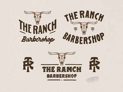 The RANCH Barbershop barbershop branding customlettering design graphic design handdrawn handlettering illustration lettering logo logo barbershop logo western logotype ranch ranch life the ranch typography vintage western vintagedesign western