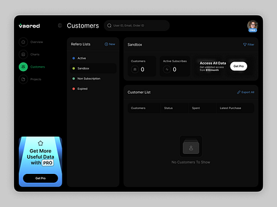 Customer Management Dashboard for SaaS Products admin panel admin tool app b2b businesstools clean design clients customers managment dark mode dashboard data managment inspiration managment productivity tool professional tools saas subscription ui ux web app