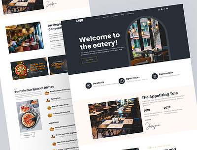 Restaurant Website Design - Landing Page landing page menu menu design restaurant restaurant website restaurant website design uiux user interface web design website