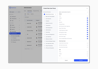 Create New User Group - Core Banking Application design fintech ui ui design ux ux design