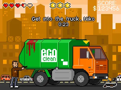 GTA IV 2d Adventures game mockup pixel pixelart