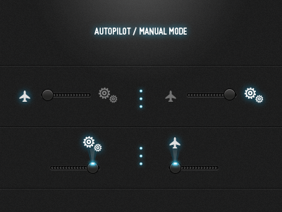 Web UI arrows autopilot gears icon icons knob led manual slider ui web