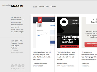 (design by) Anaami realigned clean gray portfolio simple while