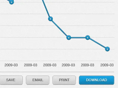 Linegraph blue button graph line