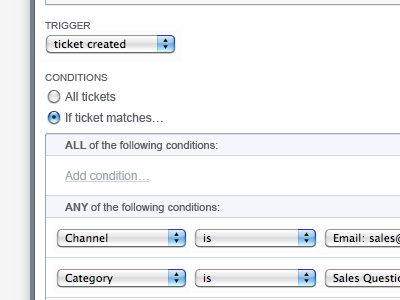 Rules form uservoice webapp