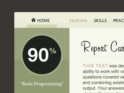 Your Score Report bigtype green results whitney