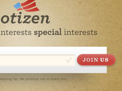 Votizen Prelaunch Landing Page email landing signup