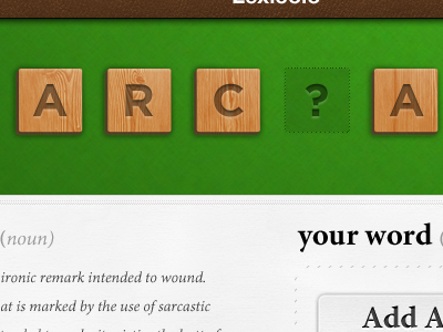 iPad Word Games arca game ipad leather wood