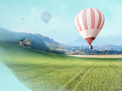 Client Website Environment blue design green hot air balloons photoshop web design