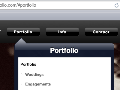 Small Folio Menu ipad navigation