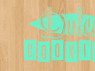 Dulce Cookies bakery branding cookies logo retro texture woodgrain