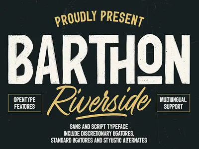 Barthon Riverside branding design font identity illustration lettering logo type typography ui