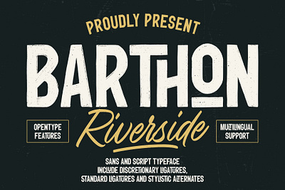 Barthon Riverside branding design font identity illustration lettering logo type typography ui