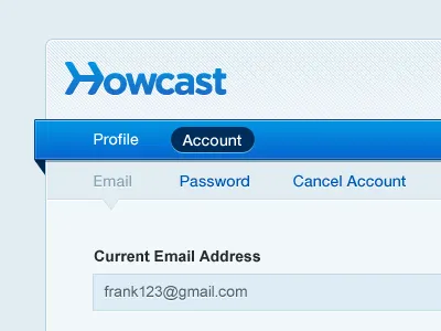 New App blue howcast user interface