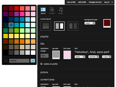 layout editor WIP admin control panel editor layout palette