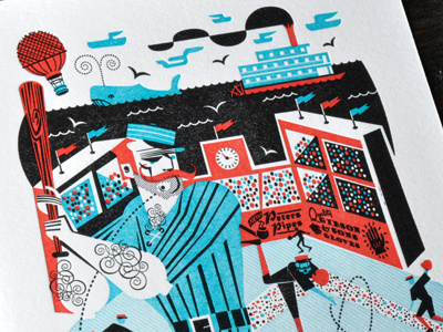 The Mighty Casey at the Bat card series illustration letterpress the heroes of folk