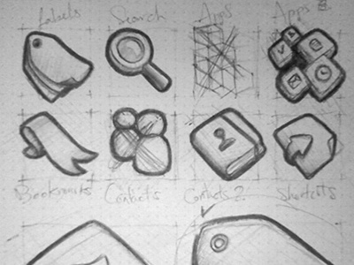 Sketching app apps bookmarks cartoon contacts icon icons labels search shortcuts