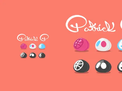 External links buttons dribbble elements flickr links red twitter ui