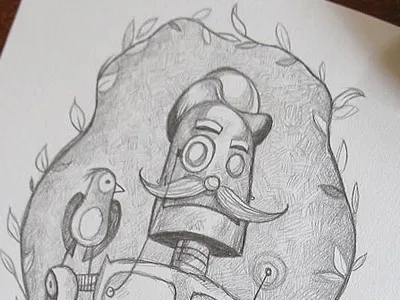 Old Timey Robot illustration return to oz robot steampunk robot tik tok