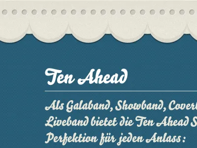 Ten Ahead beige blue texture website