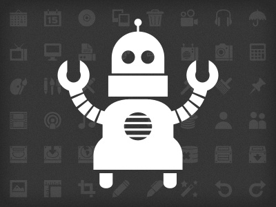 Symbolicons :: Complete clean free downloads icon icons retro robot simple symbols vector