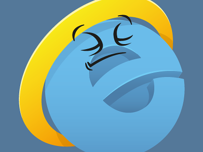 Sleeping Icon blue character e gold icon internet explorer sleeping vector