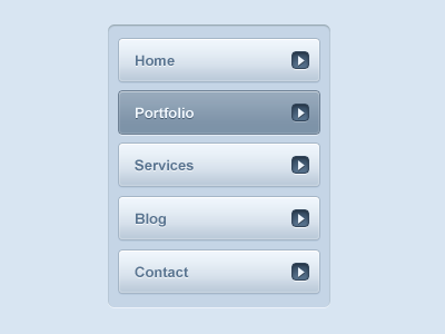 Sidenav blue buttons navigation psd ui