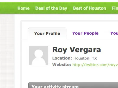 OJ Profile css3 design gray green menu nav purple tabs texture web design white