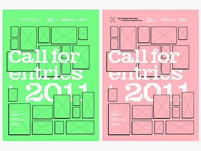 Call to entries print - art gallery green picture pink poster print
