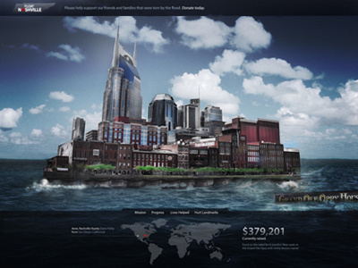 Float Nashville charity data microsite photo manipulation photoshop twitter ui