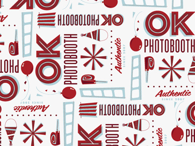 Photobooth Pattern blue brand identity illustration logo pattern red