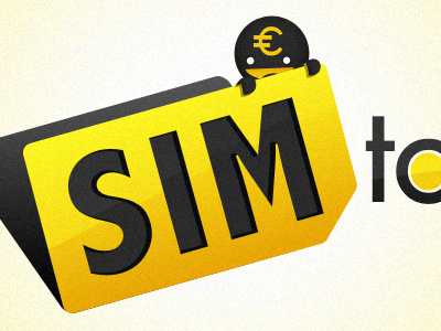 SIMtotaal black logo mascot mobile phone sim total website yellow