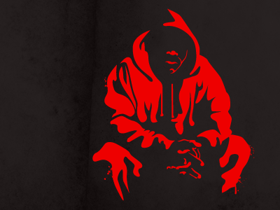 Crouching Hoodie illustration line art vector