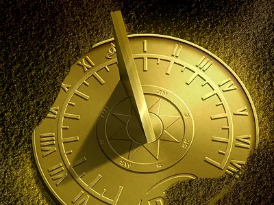 Sundial clock icon illustration light sand shadow sun sundial time