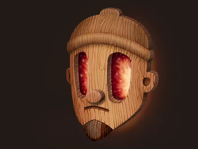 Rogie wooden golem brown fun mask rogie wood