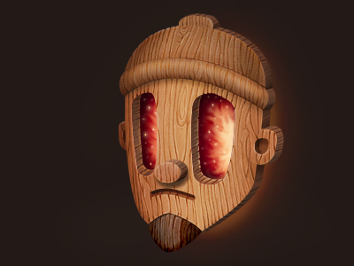 Rogie wooden golem brown fun mask rogie wood