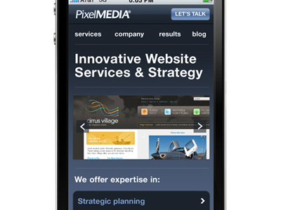 Pixel Mobile gui iphone mobile site