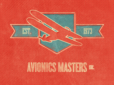 Retro Aviation Logo aviation blue logo pattern red retro texture