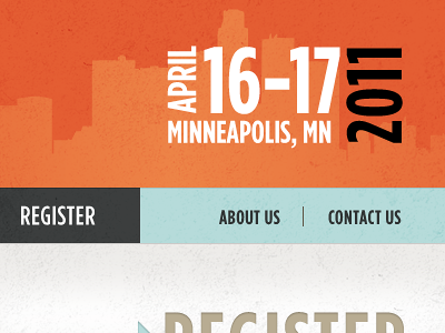 Dates conference header type website