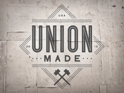 Union Made badge lettering stamp