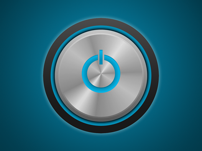 Power Button blue button fireworks illustration silver vectors