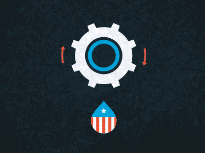 Dribbble 002 arrows blue gear red white