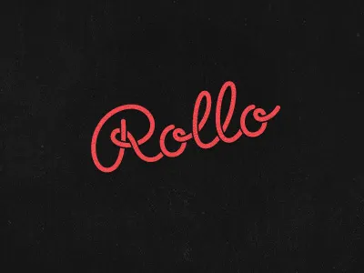 Rollo Type black hand lettering lines logo red script typography