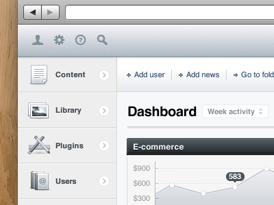 CMS Dashboard app cms header icons nav